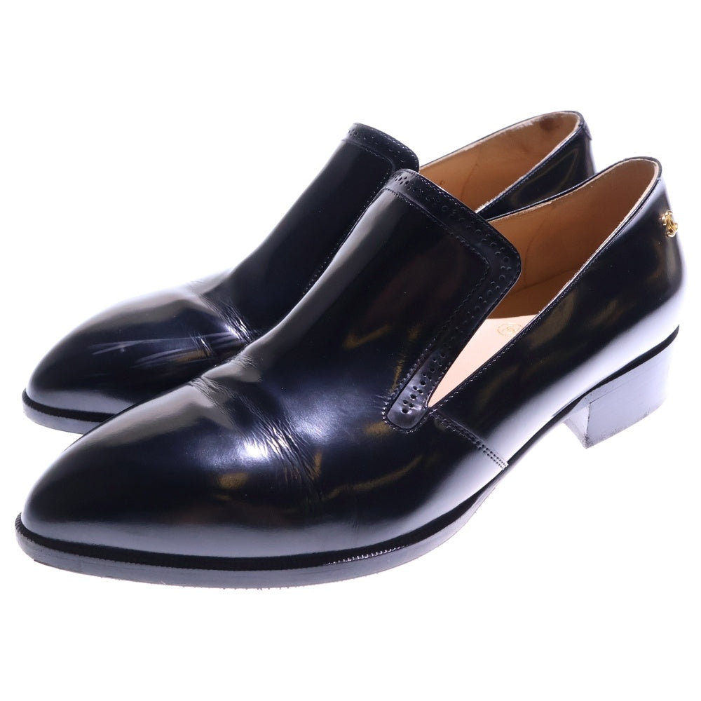 CHANEL(シャネル) ココマーク ロゴプレート ポインテッドトゥ パンチングレザー パンプス ドレスシューズ ブラック レディース