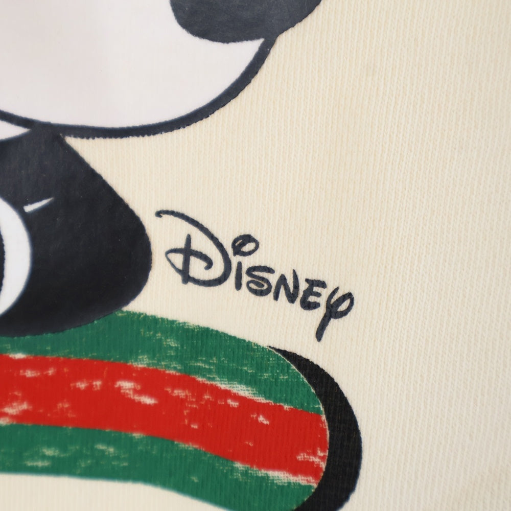 GUCCI(グッチ) ×Disney ディズニー ミッキーマウス ヴィンテージロゴプリント プルオーバースウェットパーカー フーディー アイボリー 469251
