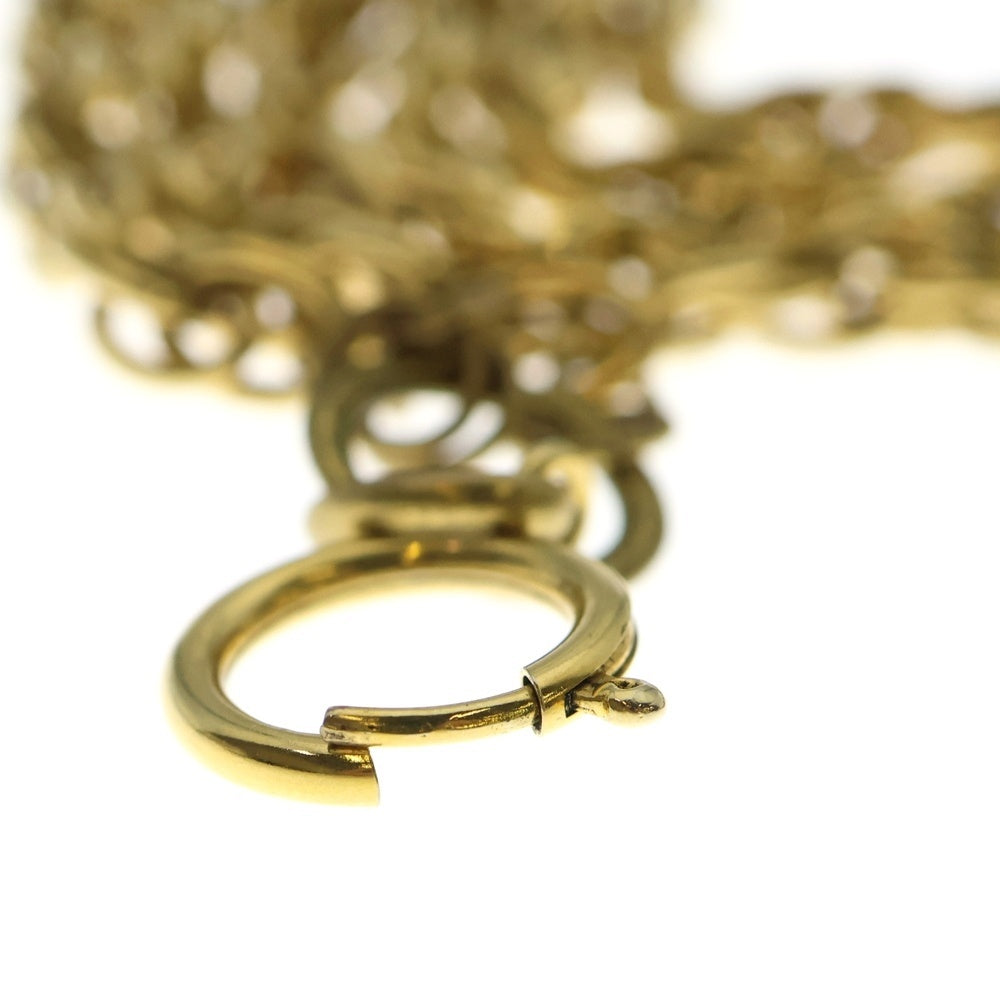 CHANEL(シャネル) ココマーク ロゴプレート 3連 チェーン ロング ネックレス ゴールド