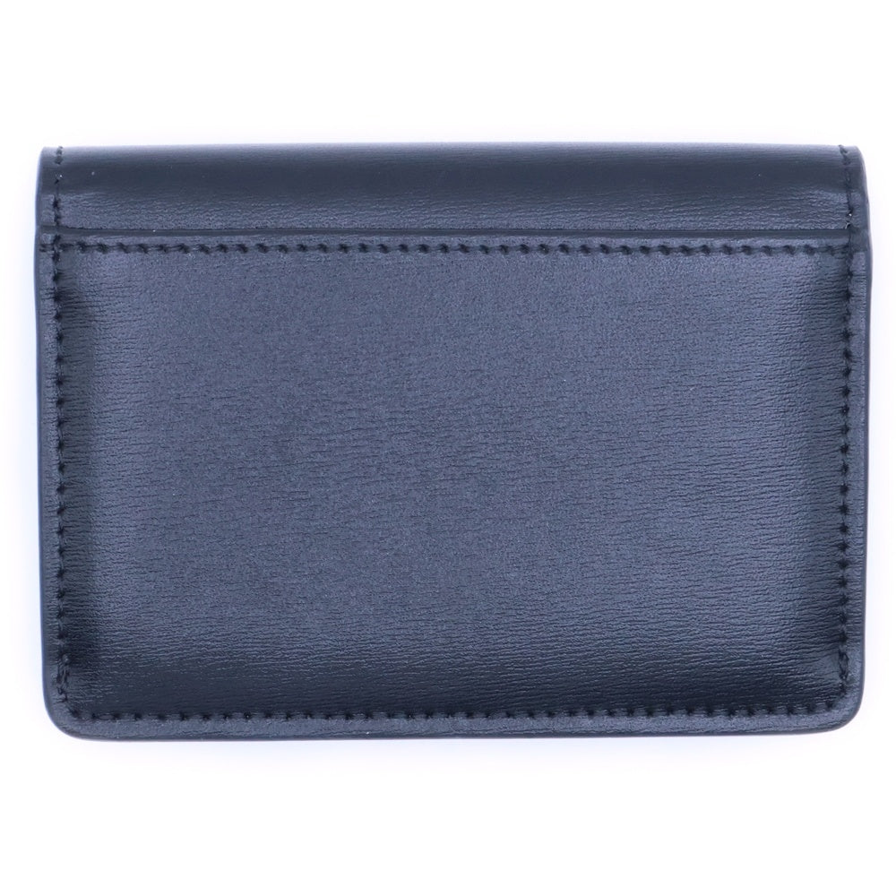 CELINE(セリーヌ) トリオンフ ロゴプレート レザー カードケース ゴールド金具 ブラック