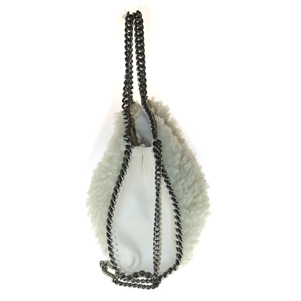 STELLA McCARTNEY(ステラマッカートニー) ファラベラ FUR FREE FUR フェイクファー フェイクレザー 2WAY チェーン ハンド ショルダーバッグ シルバー金具 ホワイト 371223 W8751