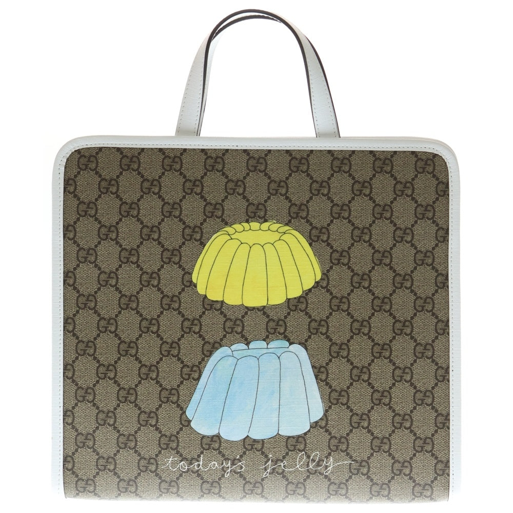 GUCCI(グッチ) チルドレンズ GGプリント トートバッグ ベージュ×レザー 605614