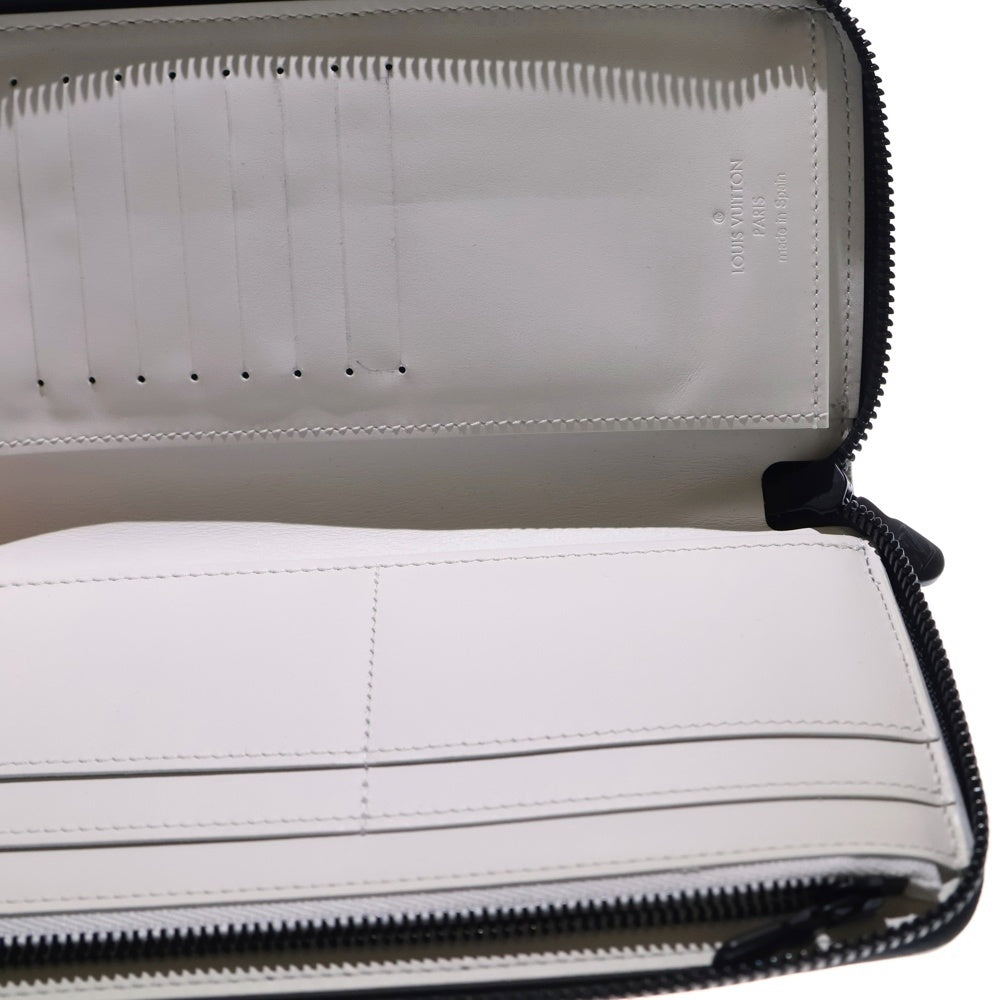 LOUIS VUITTON(ルイヴィトン) モノグラム シャドウ ジッピーウォレット ヴェルティカル ロングウォレット 長財布 カードケース ホワイト×ネイビー レザー M83381 ブラック金具