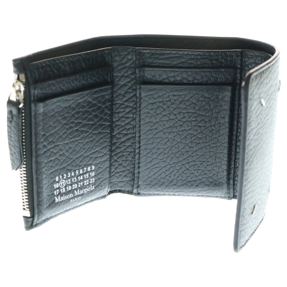 Maison Margiela 11(メゾンマルジェラ11) 4ステッチ レザーコンパクトウォレット 三つ折り財布 ブラック T8013