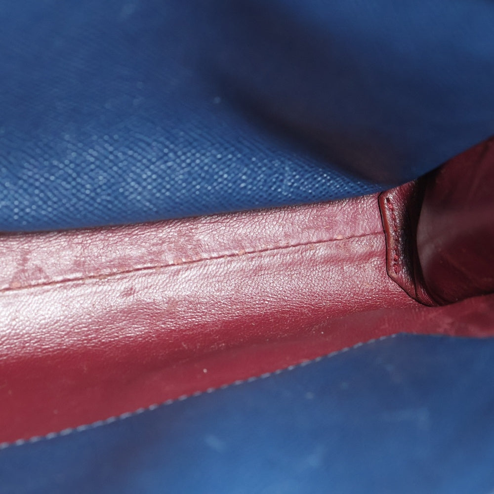 BVLGARI(ブルガリ) ブルガリブルガリ マン ショルダーバッグ メッセンジャーバッグ ネイビー レザー 39389 シルバー金具