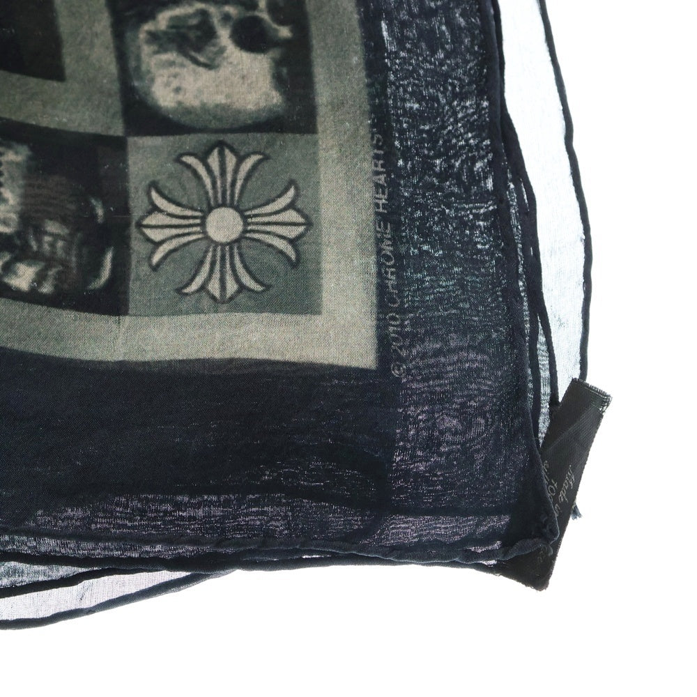 CHROME HEARTS(クロムハーツ) FOTI CH PLS フォティ CHプラス 総柄プリント シルクスカーフ ネイビー/ブルー