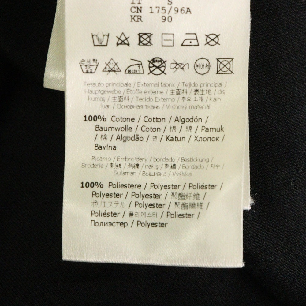 FENDI(フェンディ) 24SS ステッチデザイン ロゴ刺繍 クルーネック 半袖Tシャツ カットソー ブラック FY0936 AR6Z