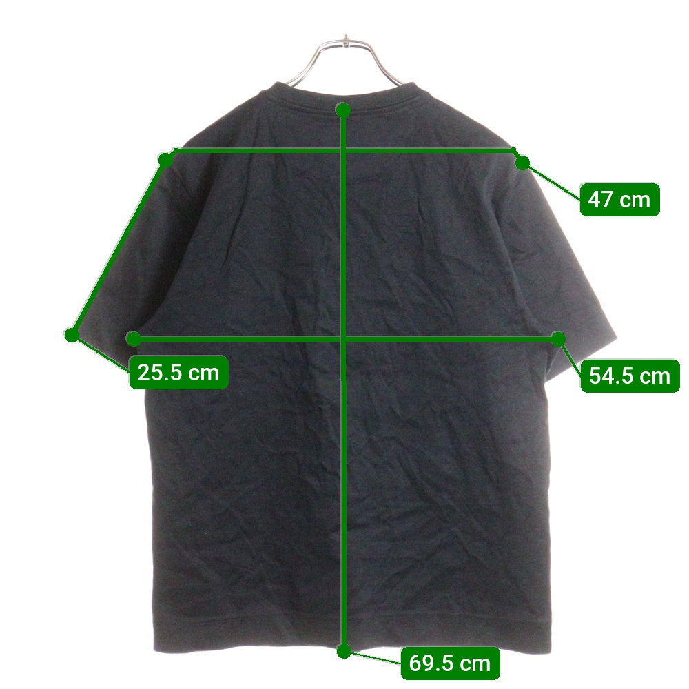 FENDI(フェンディ) 24SS ステッチデザイン ロゴ刺繍 クルーネック 半袖Tシャツ カットソー ブラック FY0936 AR6Z