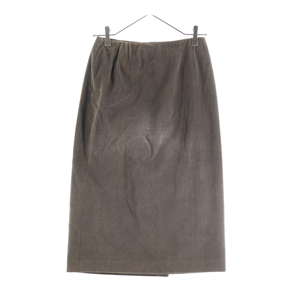 HERMES(エルメス) マルジェラ期 コットン コーデュロイ タイト ミディアムスカート ブラウン レディース