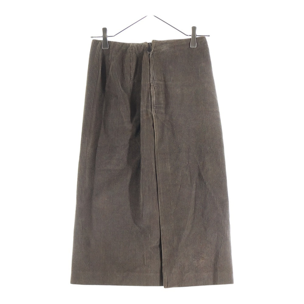 HERMES(エルメス) マルジェラ期 コットン コーデュロイ タイト ミディアムスカート ブラウン レディース