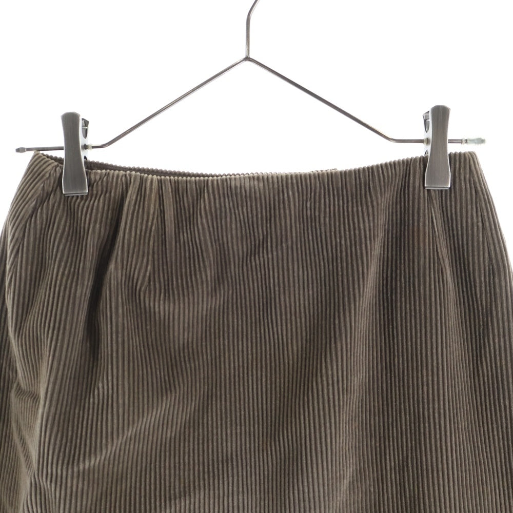 HERMES(エルメス) マルジェラ期 コットン コーデュロイ タイト ミディアムスカート ブラウン レディース