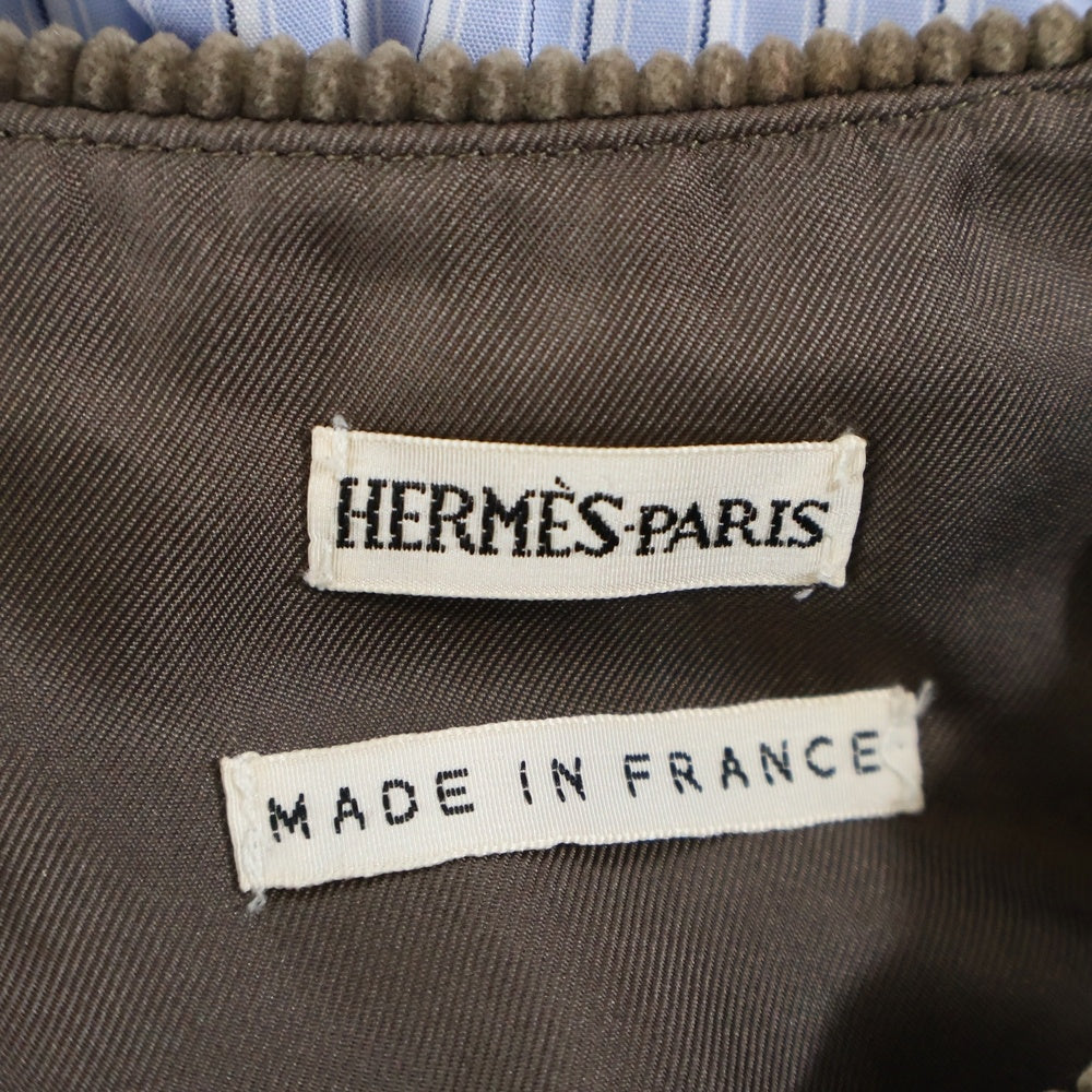 HERMES(エルメス) マルジェラ期 コットン コーデュロイ タイト ミディアムスカート ブラウン レディース