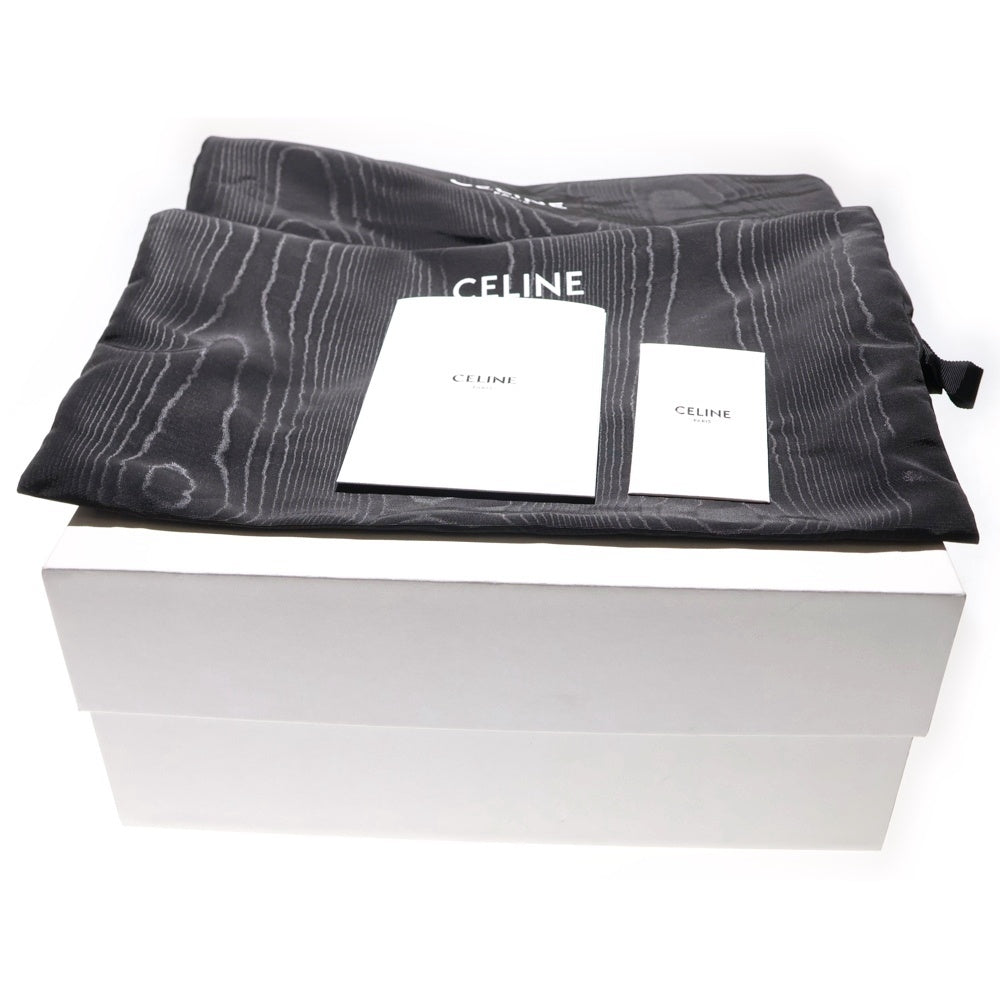 CELINE(セリーヌ) マーガレット トリオンフ ロゴプレート チェーン レザー ローカットシューズ ローファー ブラック