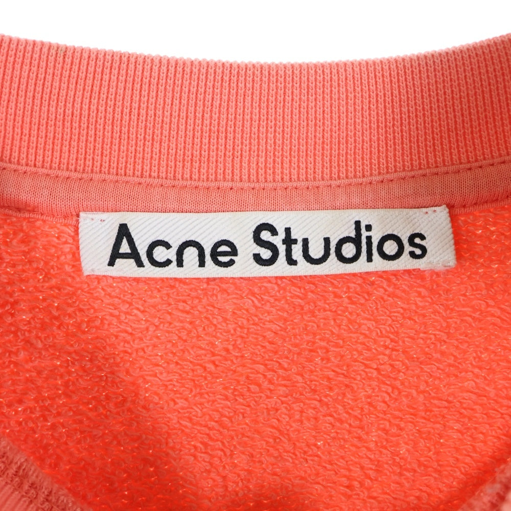 Acne Studios(アクネ ストゥディオズ) バックロゴ刺繍 クルーネック プルオーバー スウェットトレーナー ピンク FN-MN-SWEA000278