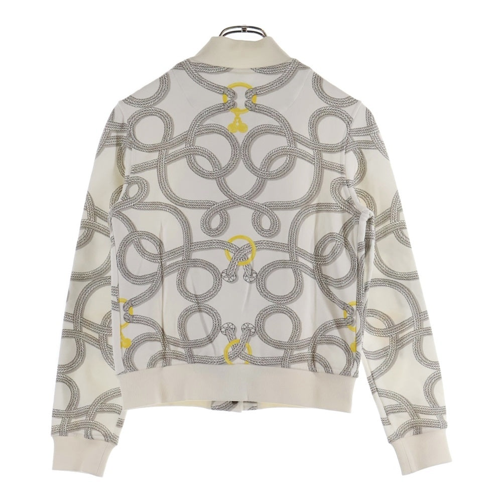 HERMES(エルメス) 25AW パルフロワ リミックス 総柄プリント セリエ スナップボタン スウェット ボンバージャケット ブルゾン ホワイト レディース 5H4203DT