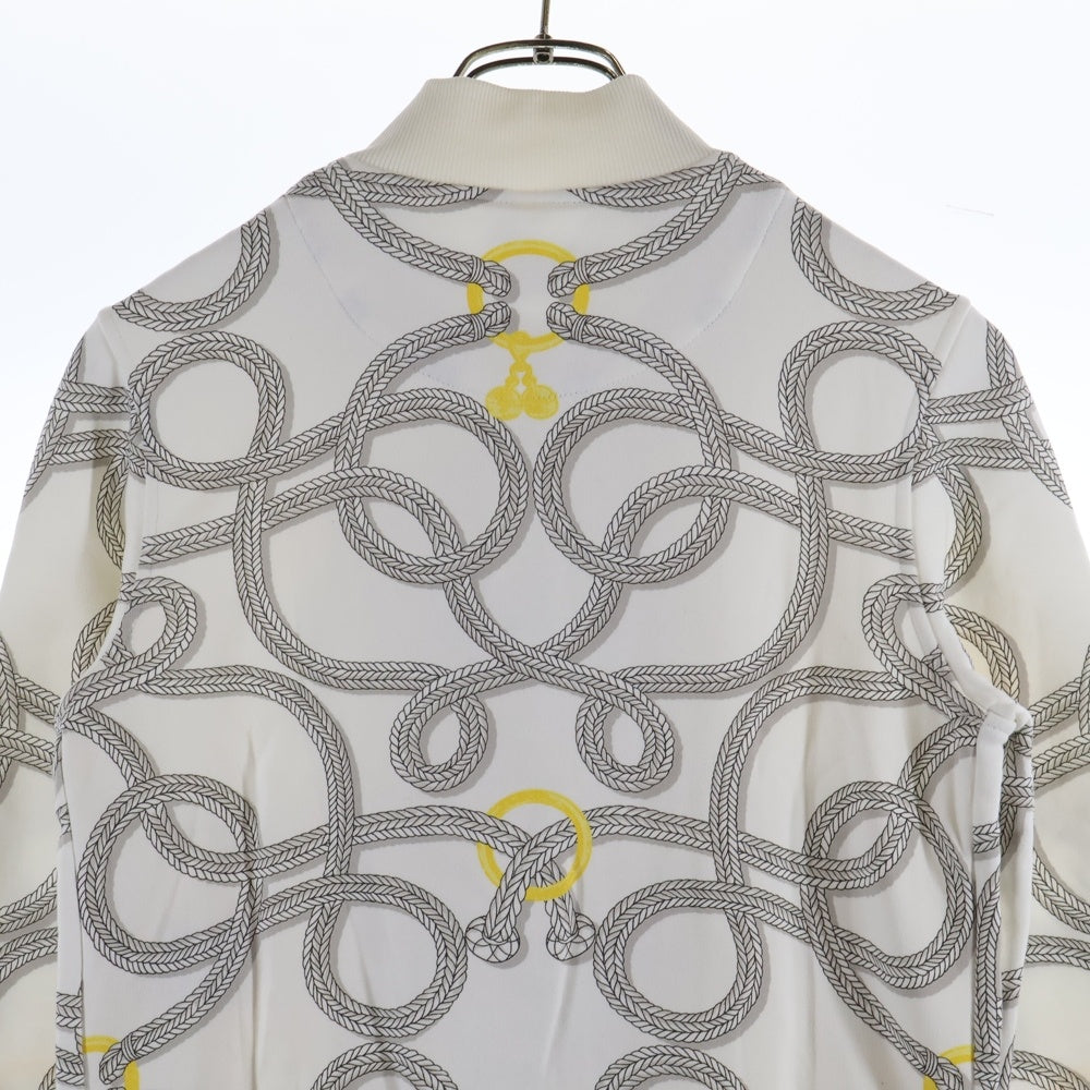 HERMES(エルメス) 25AW パルフロワ リミックス 総柄プリント セリエ スナップボタン スウェット ボンバージャケット ブルゾン ホワイト レディース 5H4203DT