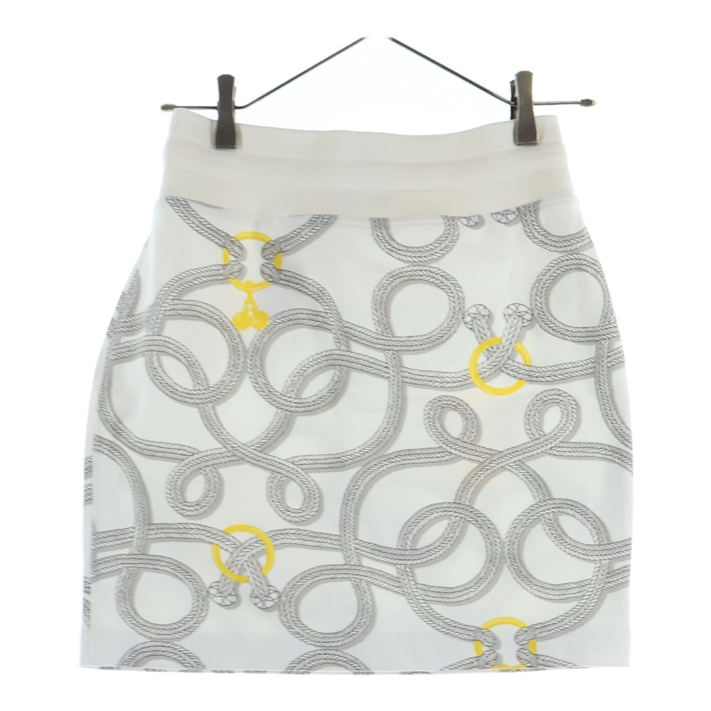 HERMES(エルメス) 25AW パルフロワ リミックス 総柄プリント スウェット ミニスカート ホワイト レディース 5H4306DT