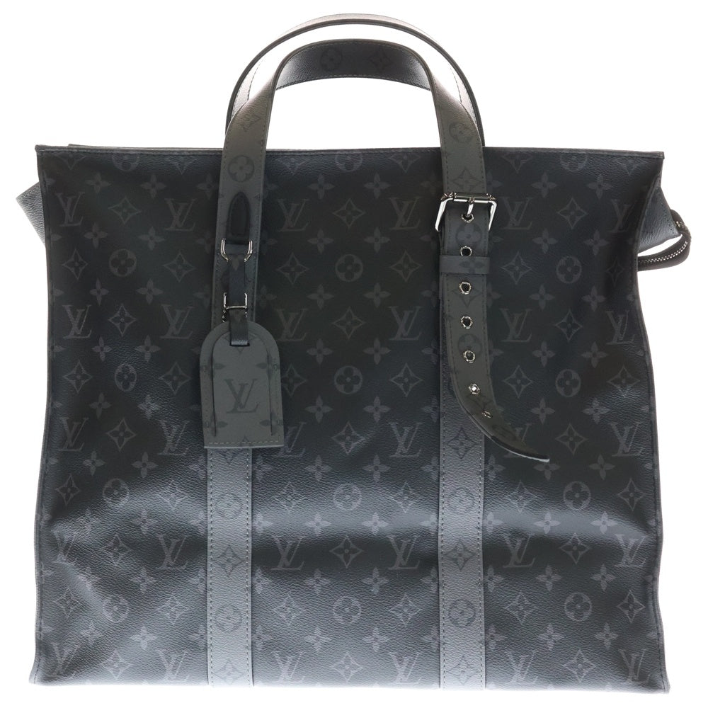 LOUIS VUITTON(ルイヴィトン) モノグラム・エクリプス カバジップGM ハンドバッグ トートバッグ ブラック×グレー PVC M45379 シルバー金具