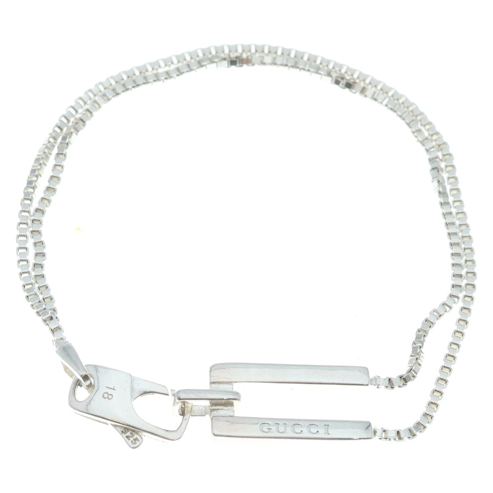 GUCCI(グッチ) ロゴ 2連 シルバー ブレスレット チェーン