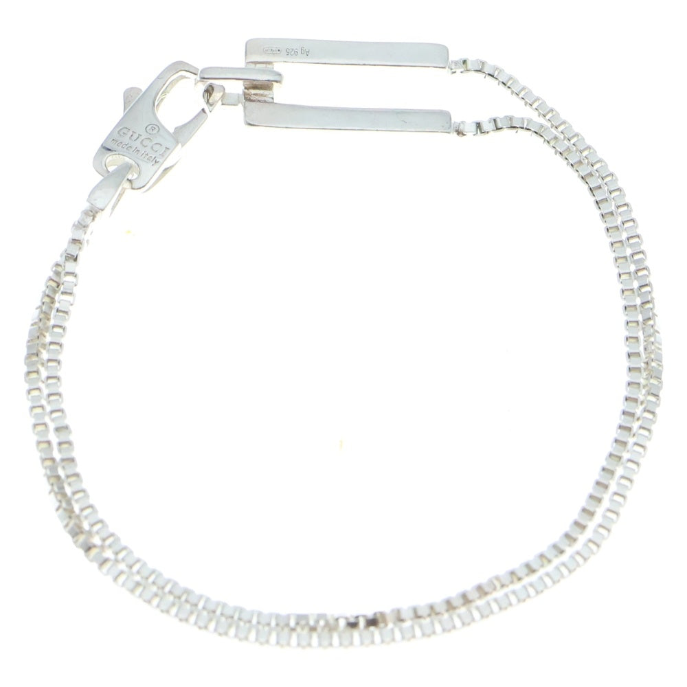 GUCCI(グッチ) ロゴ 2連 シルバー ブレスレット チェーン