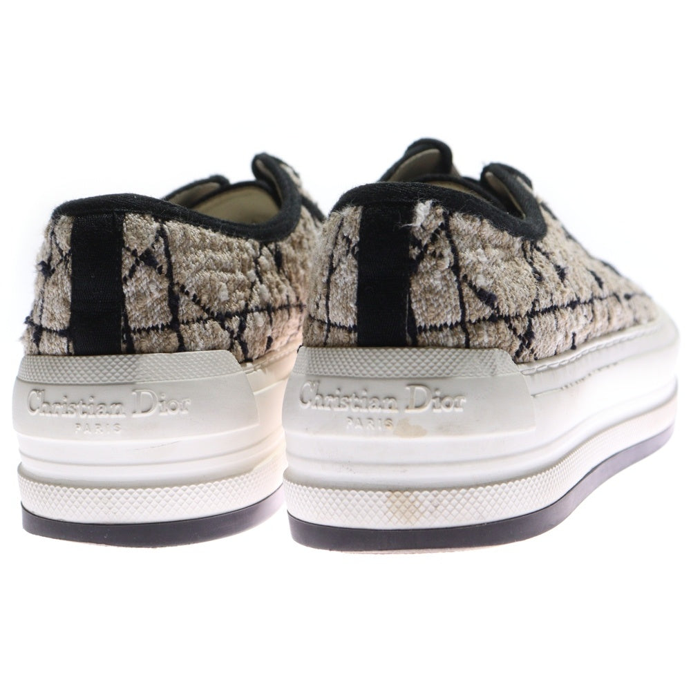CHANEL(シャネル) ツイードロゴプラットフォームローカットスニーカー ベージュ/ブラック 36 1/2 レディース