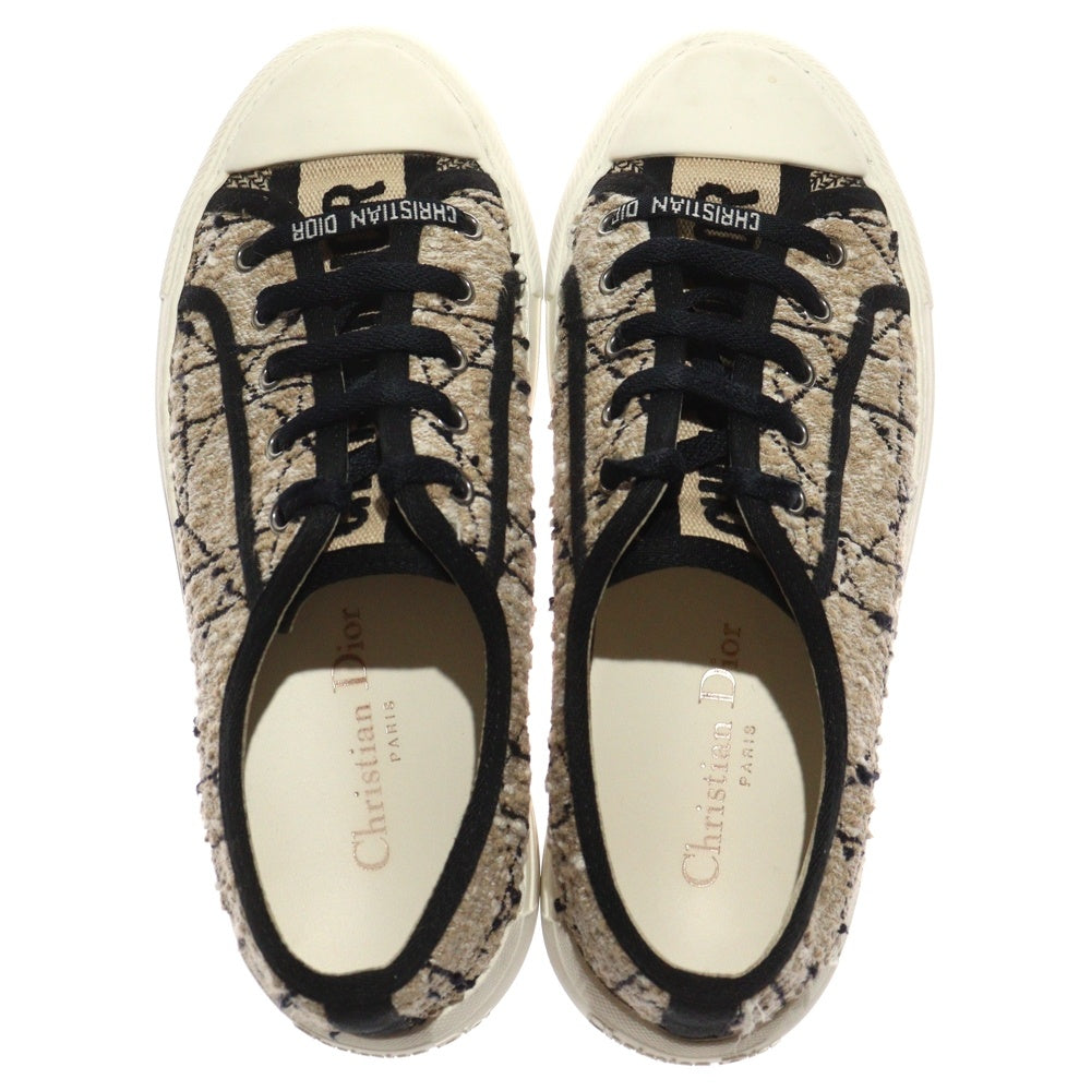 CHANEL(シャネル) ツイードロゴプラットフォームローカットスニーカー ベージュ/ブラック 36 1/2 レディース