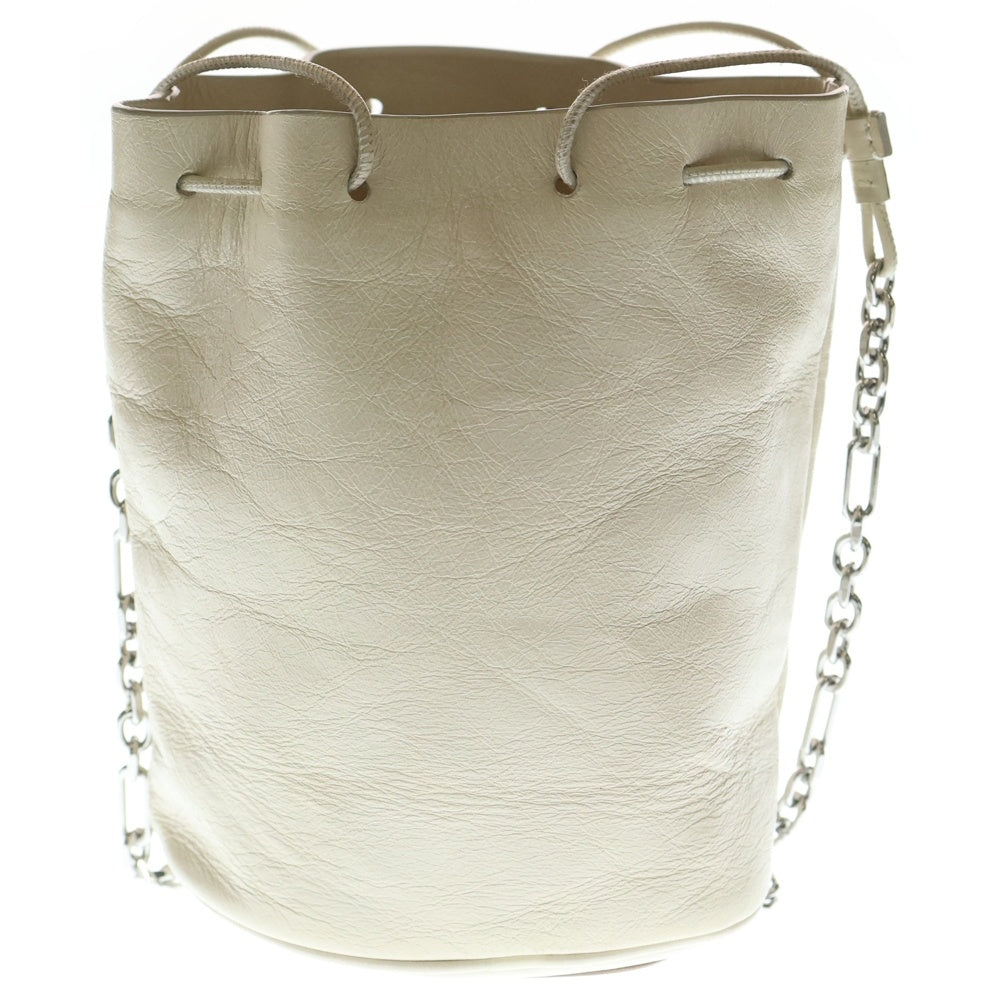 Maison Margiela 11(メゾンマルジェラ11) タビ バケットバッグ アイボリー レザー チェーン ショルダーバッグ レディース