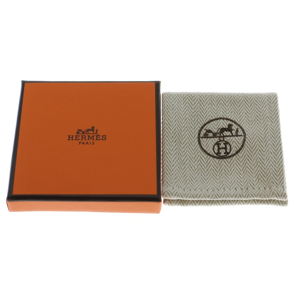 HERMES(エルメス) シェーヌダンクル ブローチ ピンバッジ ブラック レザー シルバー レディース