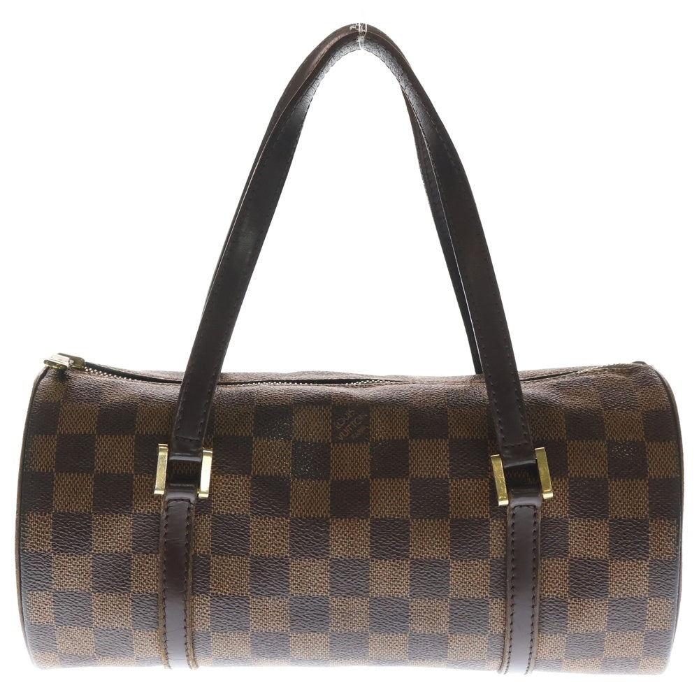 LOUIS VUITTON(ルイヴィトン) ダミエ パピヨン ハンドバッグ ミニボストンバッグ ブラウン レザー×PVC N51304 ゴールド金具 レディース