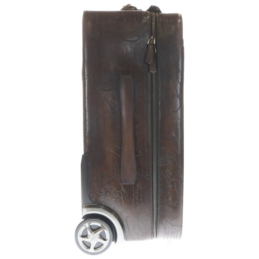 Berluti(ベルルッティ) フォーミュラ ローリング スーツケース ブラウン レザー カリグラフィー