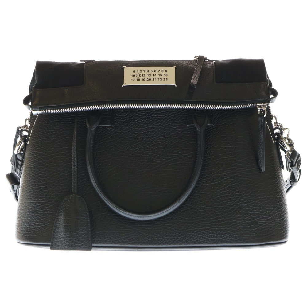 MM6 Maison Margiela(エムエムシックスメゾンマルジェラ) 5AC レザー キャンバス 2WAY ハンド ショルダーバッグ ブラック S56WG0093 レディース