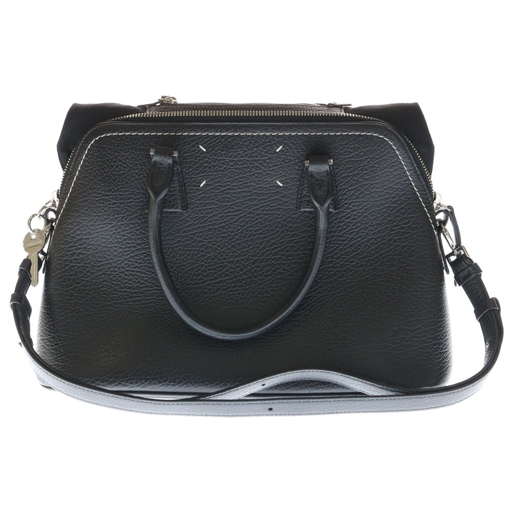 MM6 Maison Margiela(エムエムシックスメゾンマルジェラ) 5AC レザー キャンバス 2WAY ハンド ショルダーバッグ ブラック S56WG0093 レディース