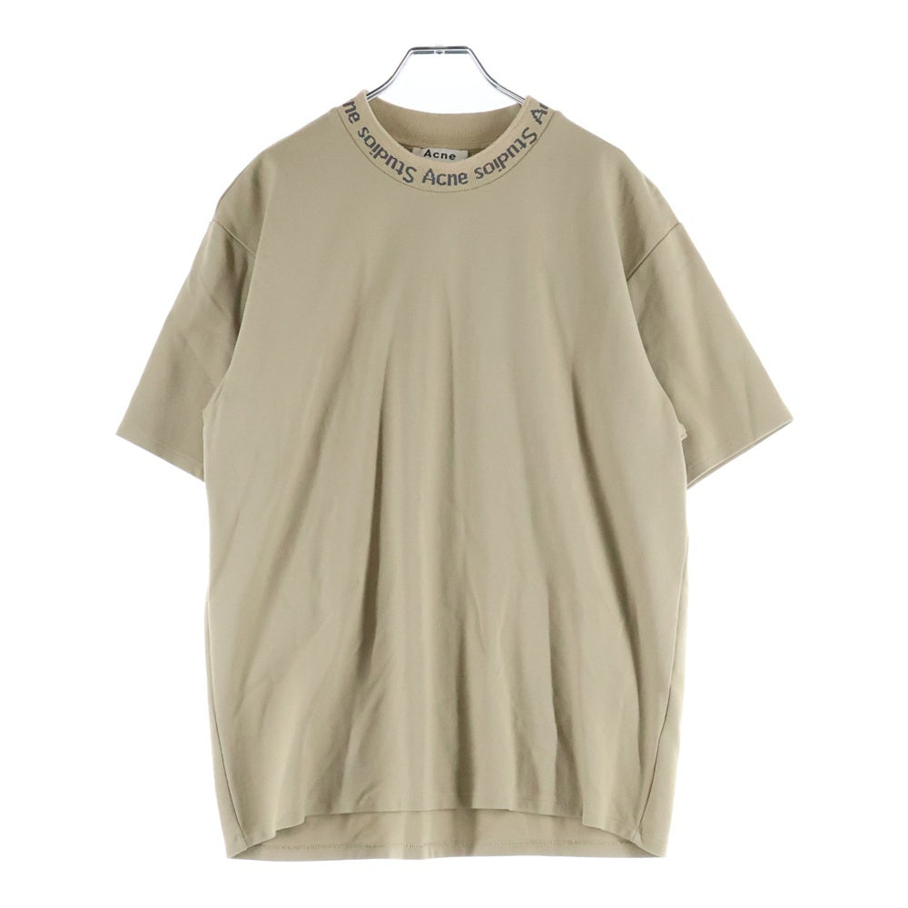 Acne Studios(アクネ ストゥディオズ) ネックロゴ クルーネック半袖Tシャツ ベージュ