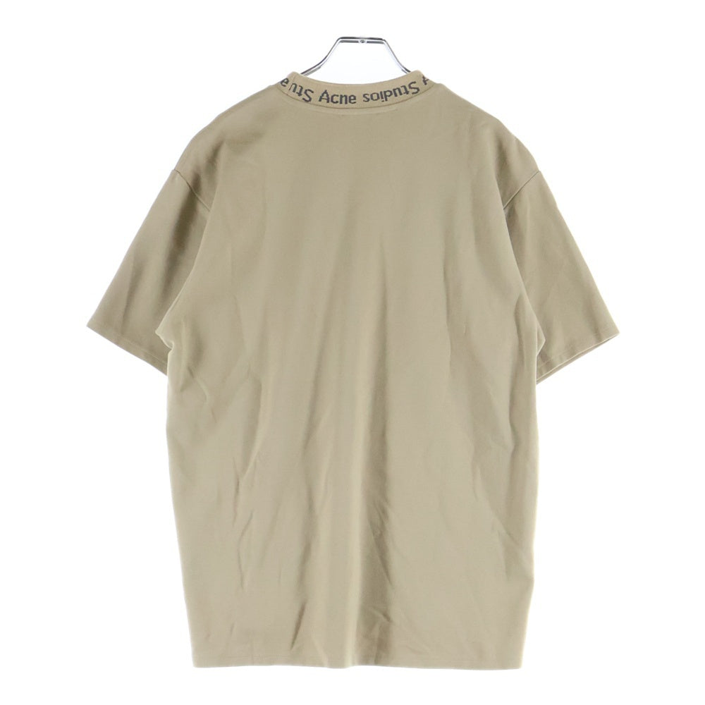 Acne Studios(アクネ ストゥディオズ) ネックロゴ クルーネック半袖Tシャツ ベージュ