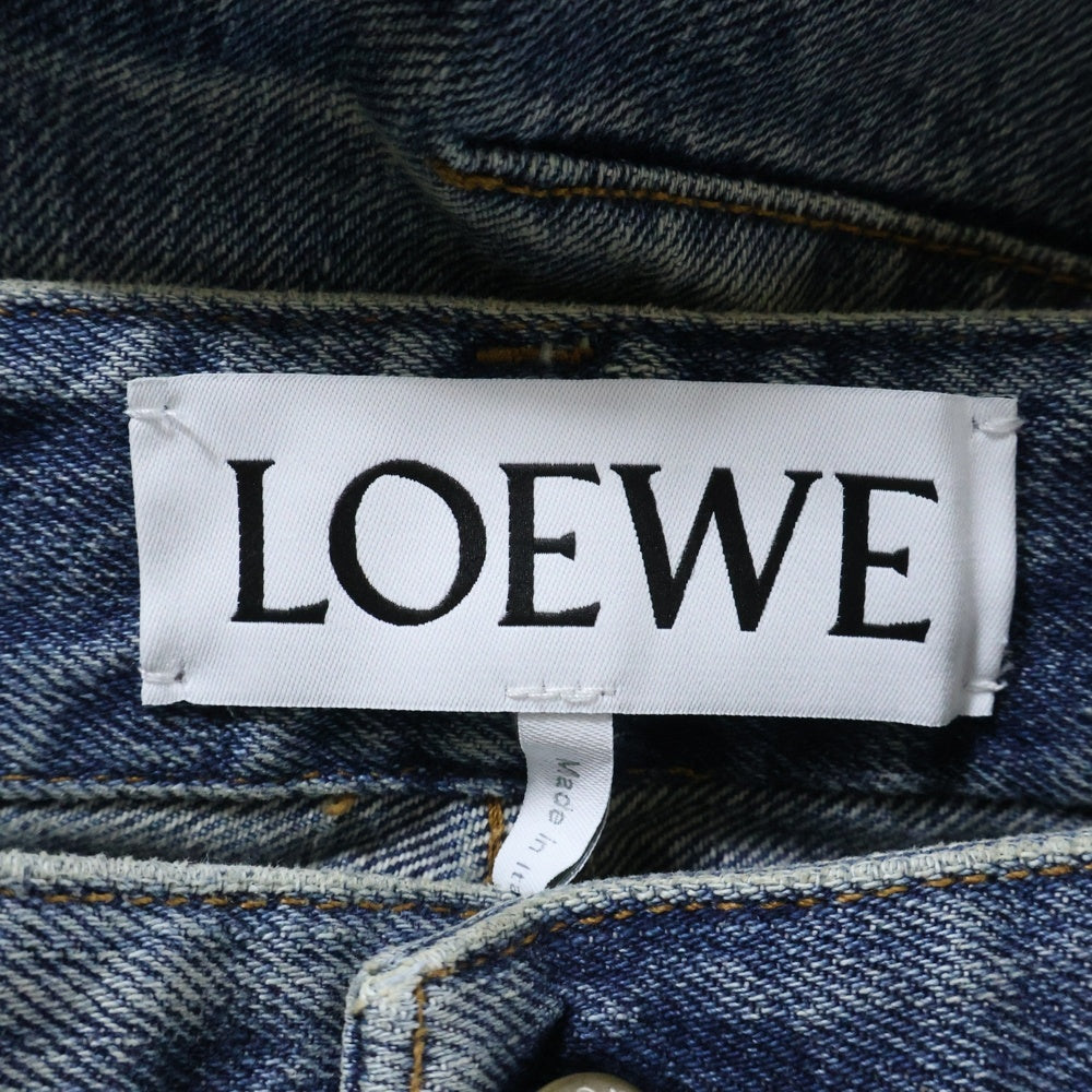 LOEWE(ロエベ) バレル ユーズド加工 ワイド デニム パンツ ジーンズ インディゴ S359Y11XCM レディース