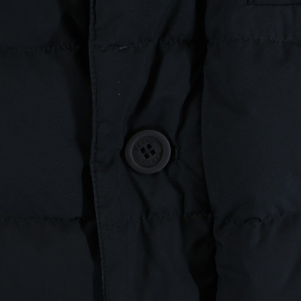 HERNO(ヘルノ) ラミナー フーデッド ジップアップ ダウン ロング ジャケット コート ブラック PL141UL-11106-9300