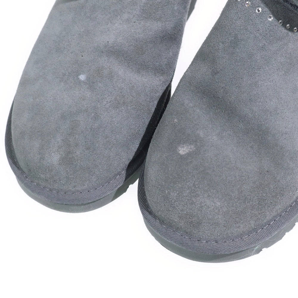 UGG(アグ) Classic Ultra Mini Bling クラシック ウルトラ ミニ ブリング ラインストーン スエードレザー ボアライニング ショートブール シューズ グレー 1119871 レディース