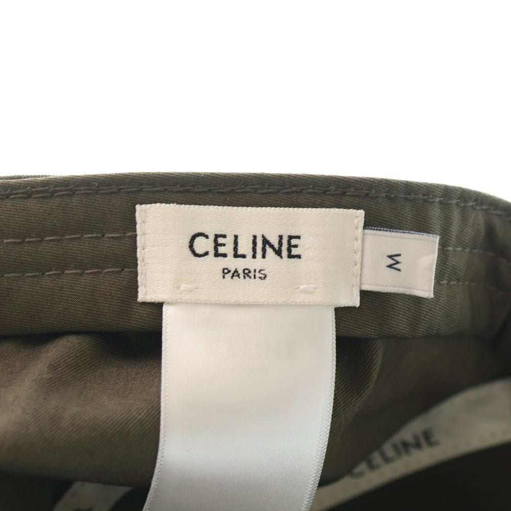 CELINE(セリーヌ) トリオンフ ワッペンロゴ コットン 6パネル ベースボールキャップ 帽子 カーキ 2AUT6969P.02MK