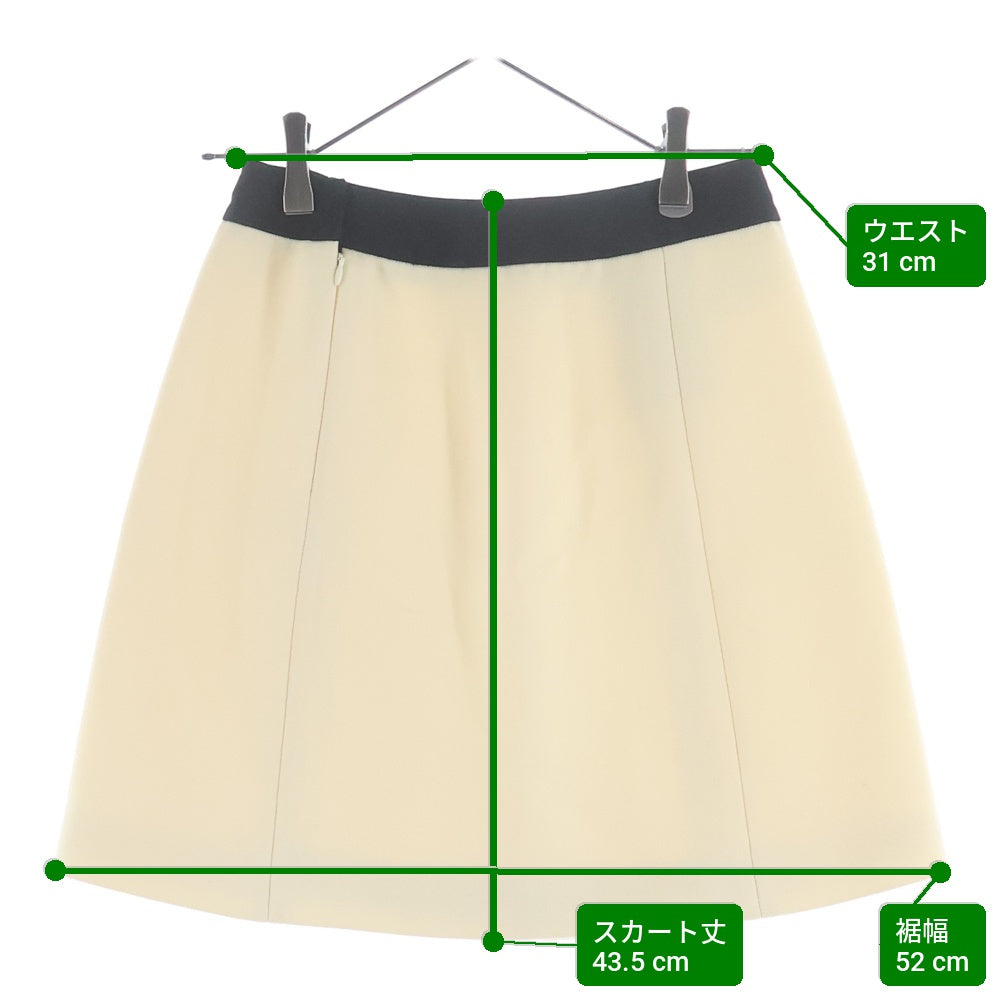 PRADA(プラダ) 16SS バイカラー ウール ミニスカート アイボリー レディース P150H