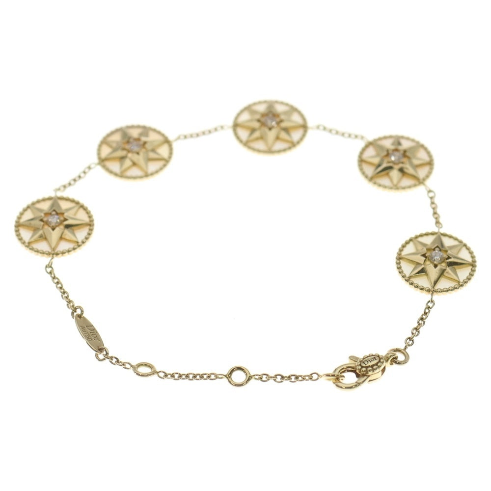 Christian Dior(クリスチャンディオール) ローズ デ ヴァン ダイヤモンド シェル 5アイコン ブレスレット 750YG イエローゴールド ジェエリー レディース