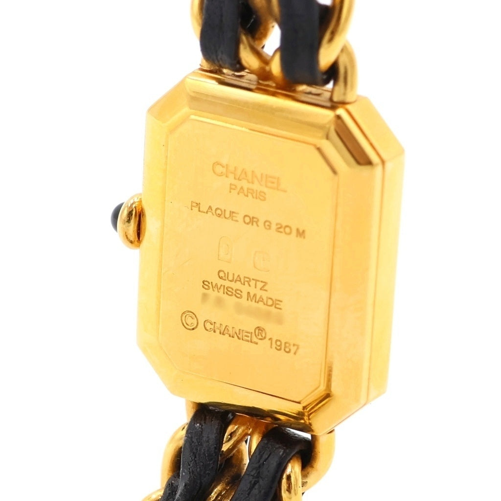 CHANEL(シャネル) プルミエールS 黒文字盤 GP×レザー/QZ クォーツ 電池式 腕時計 H0001