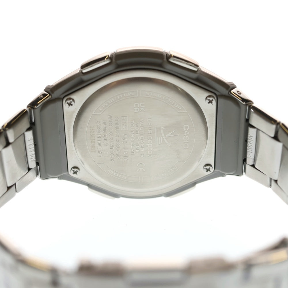 CASIO(カシオ) WAVE CEPTOR ウェーブセプター 黒文字盤 ソーラーウォッチ 腕時計 シルバー WVQ-M410DE-1A2JF