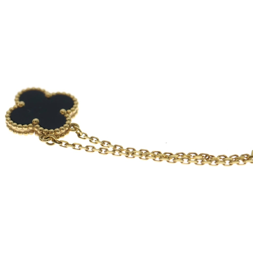Van Cleef & Arpels(ヴァンクリーフアンドアーペル) ヴィンテージアルハンブラ オニキス ネックレス K18YG イエローゴールド レディース