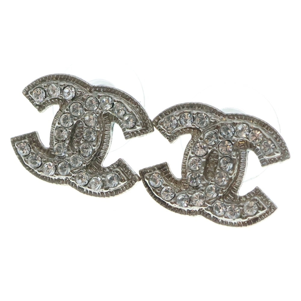 CHANEL(シャネル) ココマーク ラインストーン ピアス シルバー A12V レディース