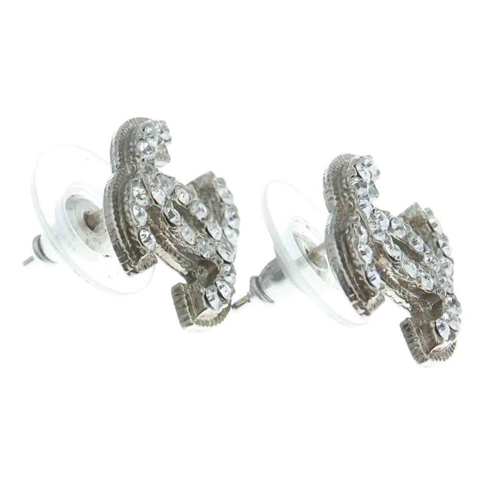 CHANEL(シャネル) ココマーク ラインストーン ピアス シルバー A12V