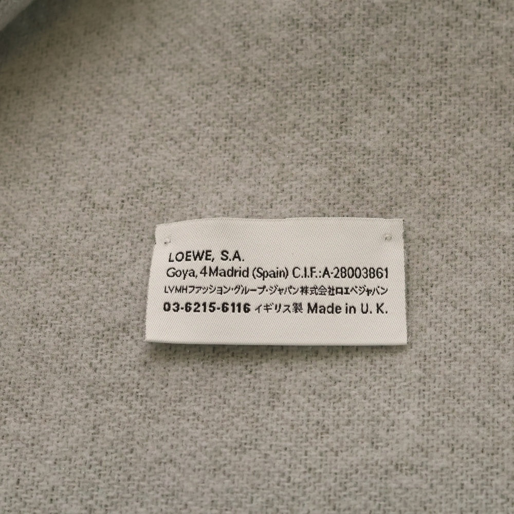 LOEWE(ロエベ) アナグラム フリンジストール マフラー グリーン×グレー カシミヤ A-28003861 レディース
