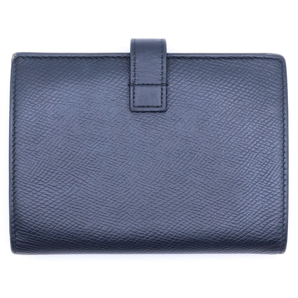 CELINE(セリーヌ) 二つ折り財布 コンパクトウォレット ブラック レザー ゴールド金具 レディース