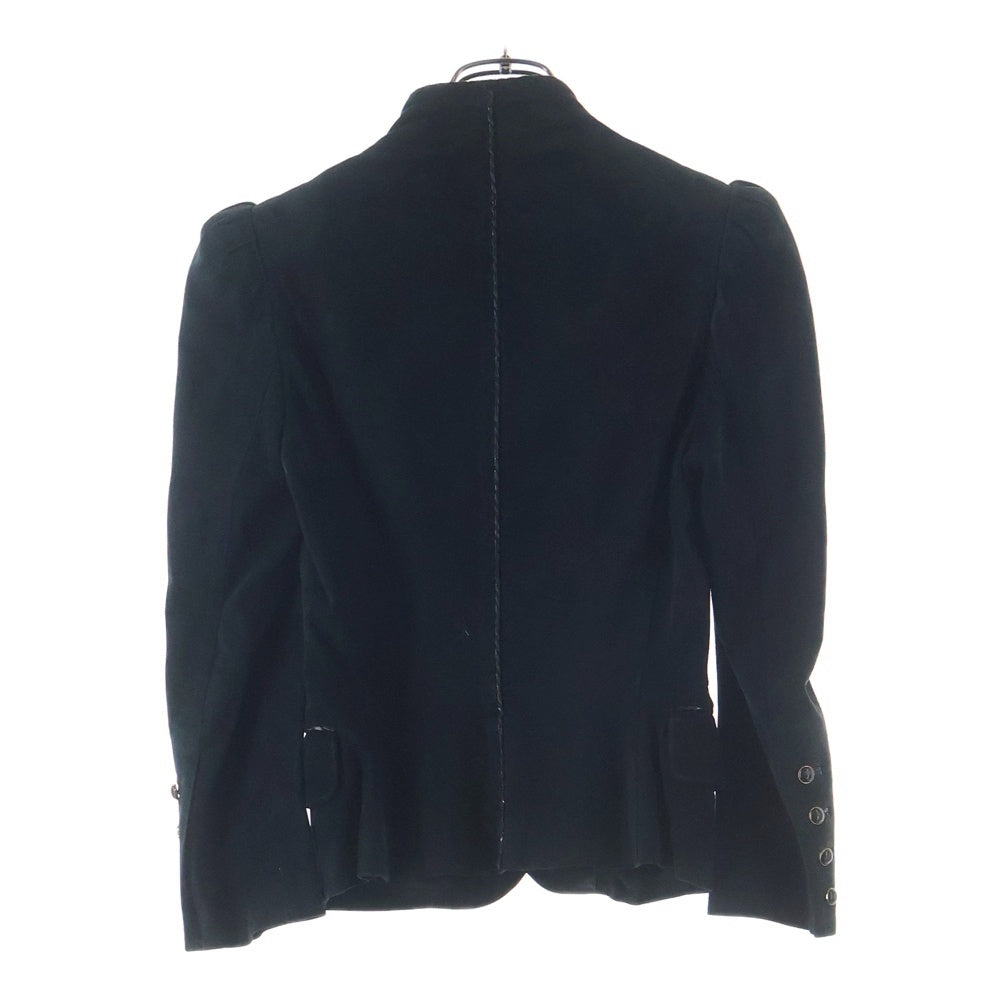 GUCCI(グッチ) スエードレザー 5B ギャザーショルダー ジャケット ブラック レディース