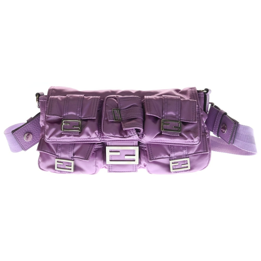 FENDI(フェンディ) 22AW マルチポケット ショルダーバッグ ミニバッグ パープル シルバー金具 レディース