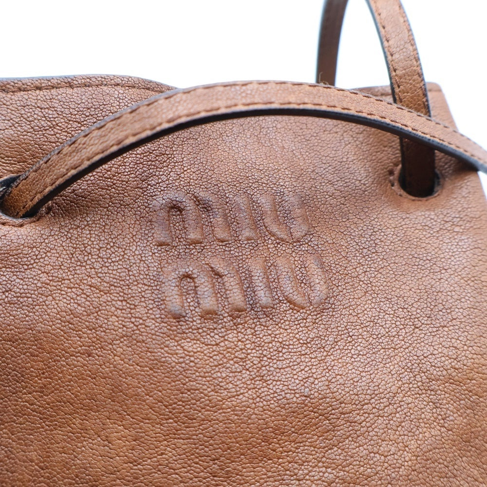 miumiu(ミュウミュウ) ナッパレザー ミニバッグ ショルダーバッグ ブラウン レザー 5NF460 レディース